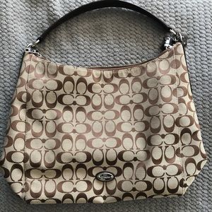 Classic Coach tan and brown handbag